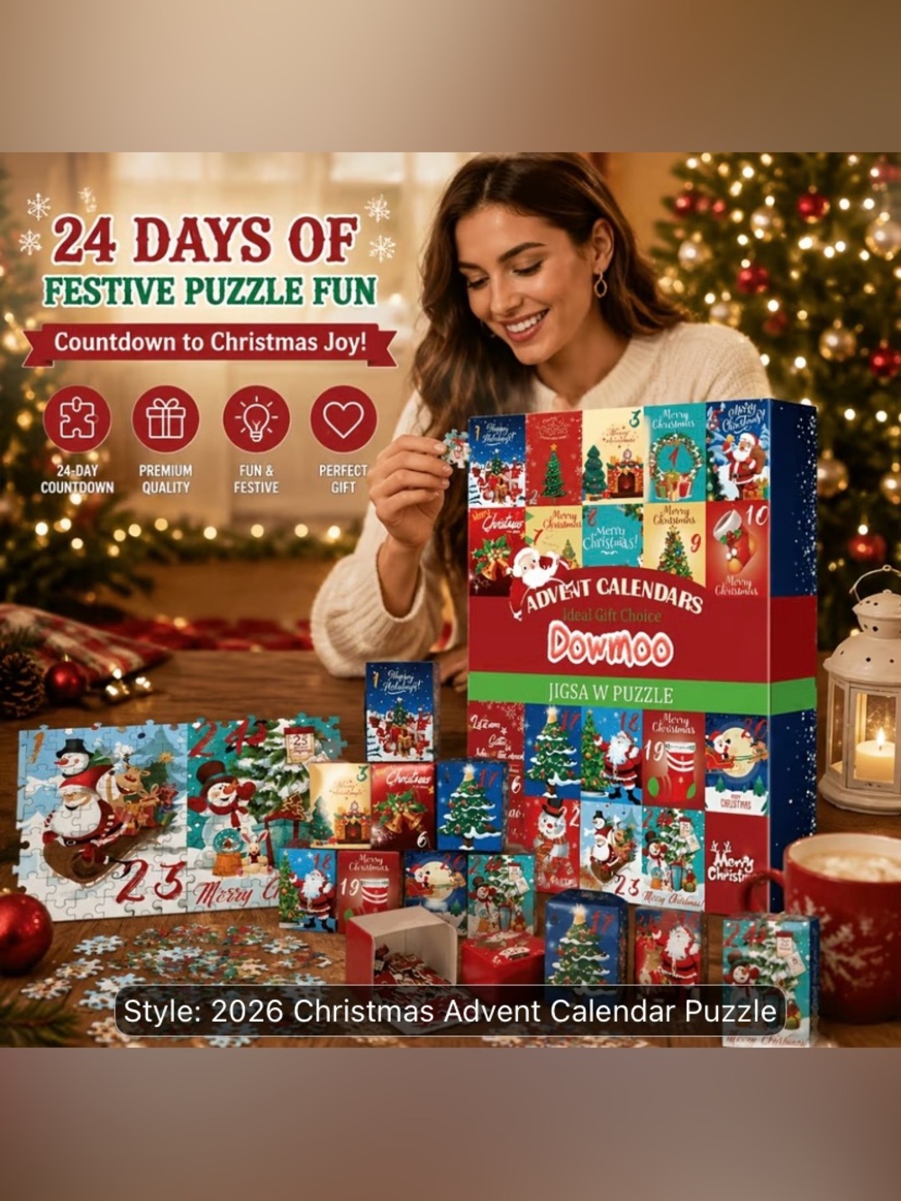 Amazon Red & Green Christmas Advent Puzzle Calendar